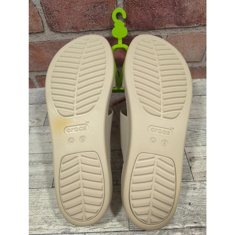 Crocs Brooklyn Buckle Low Low Women's Size 8 Beige Slide Sandals New Tagged - Picture 9 of 10
